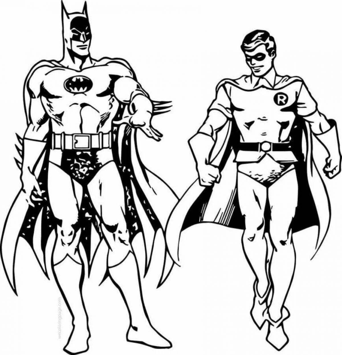 Смелый бэтмен и человек-паук раскраски