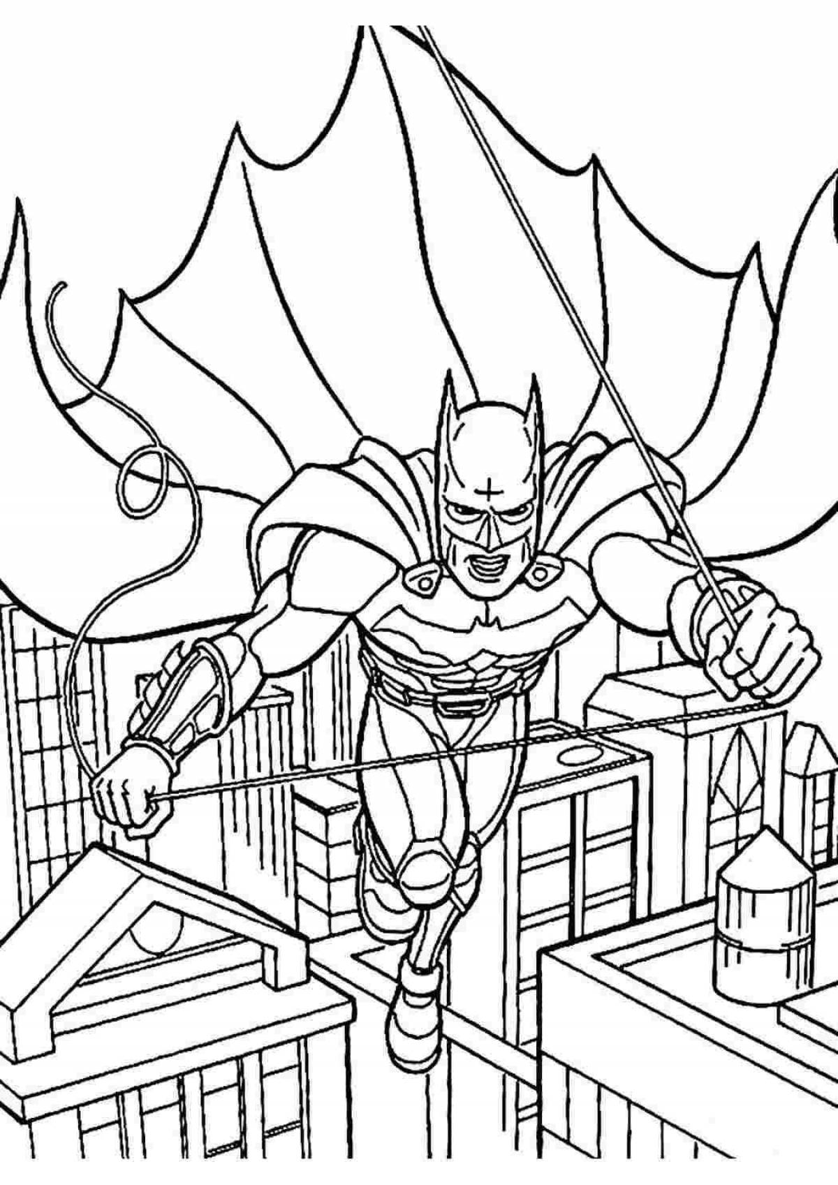 Coloring book batman and spiderman