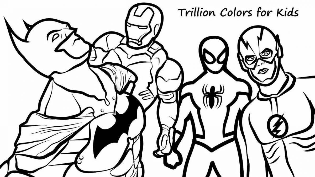 Batman and Spiderman glitter coloring book