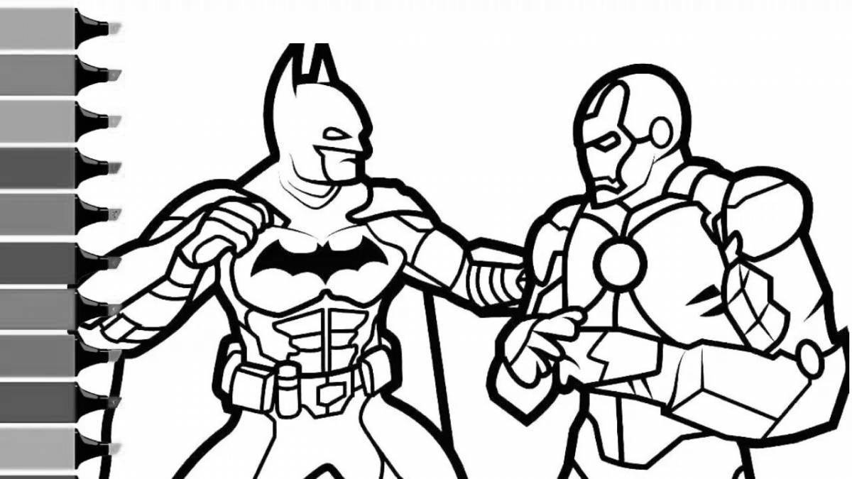 Charming batman and spiderman coloring book