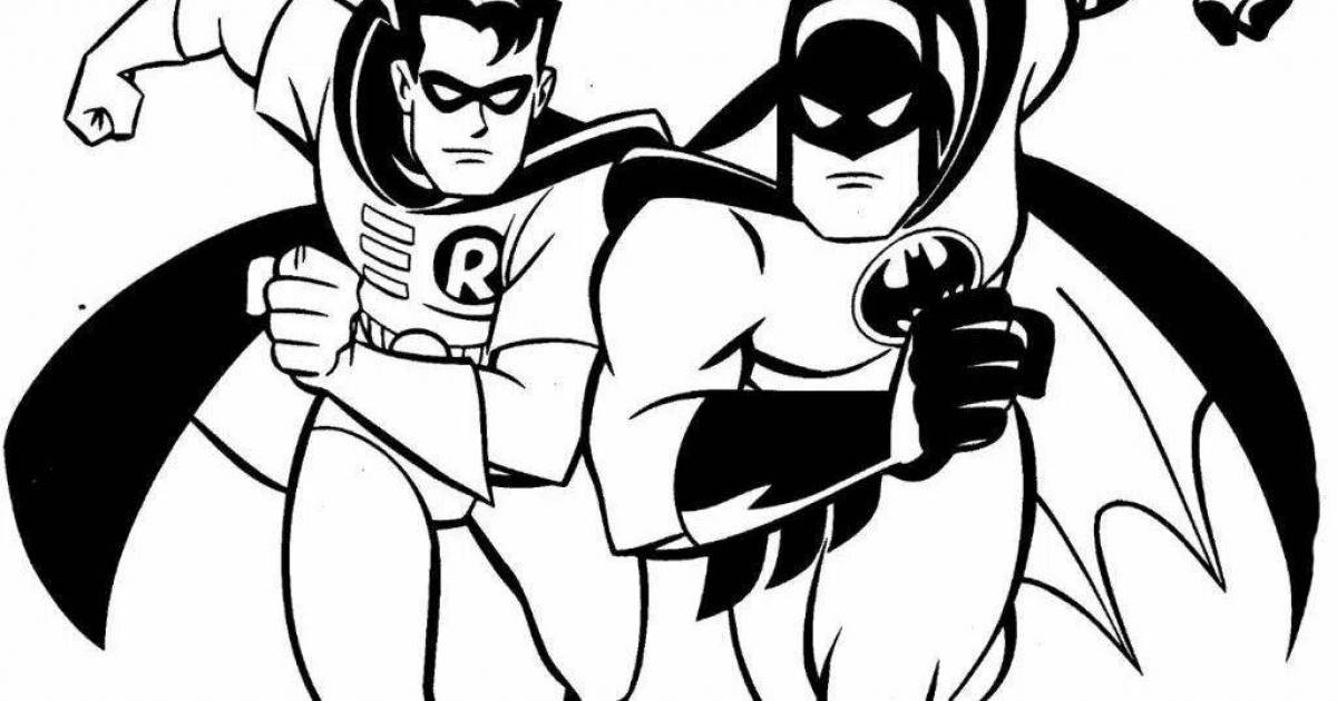 Impressive batman and spiderman coloring book