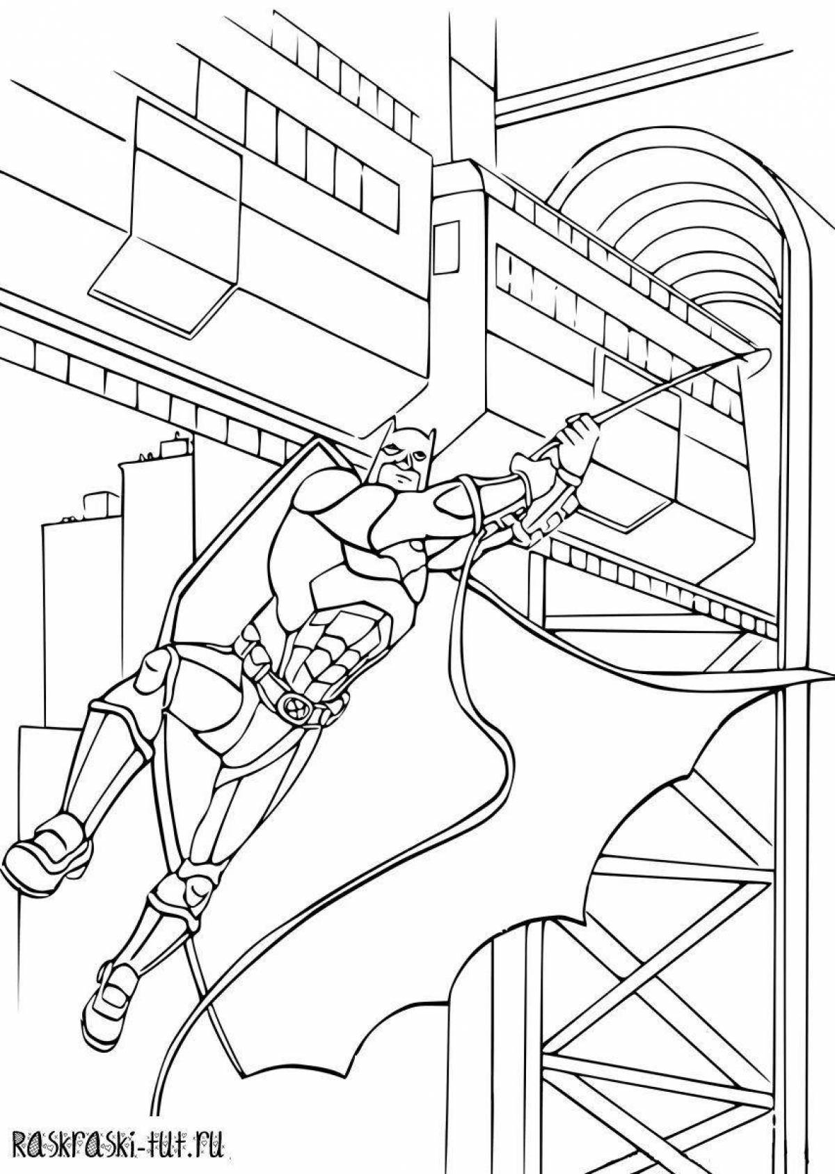 Coloring page amazing batman and spiderman