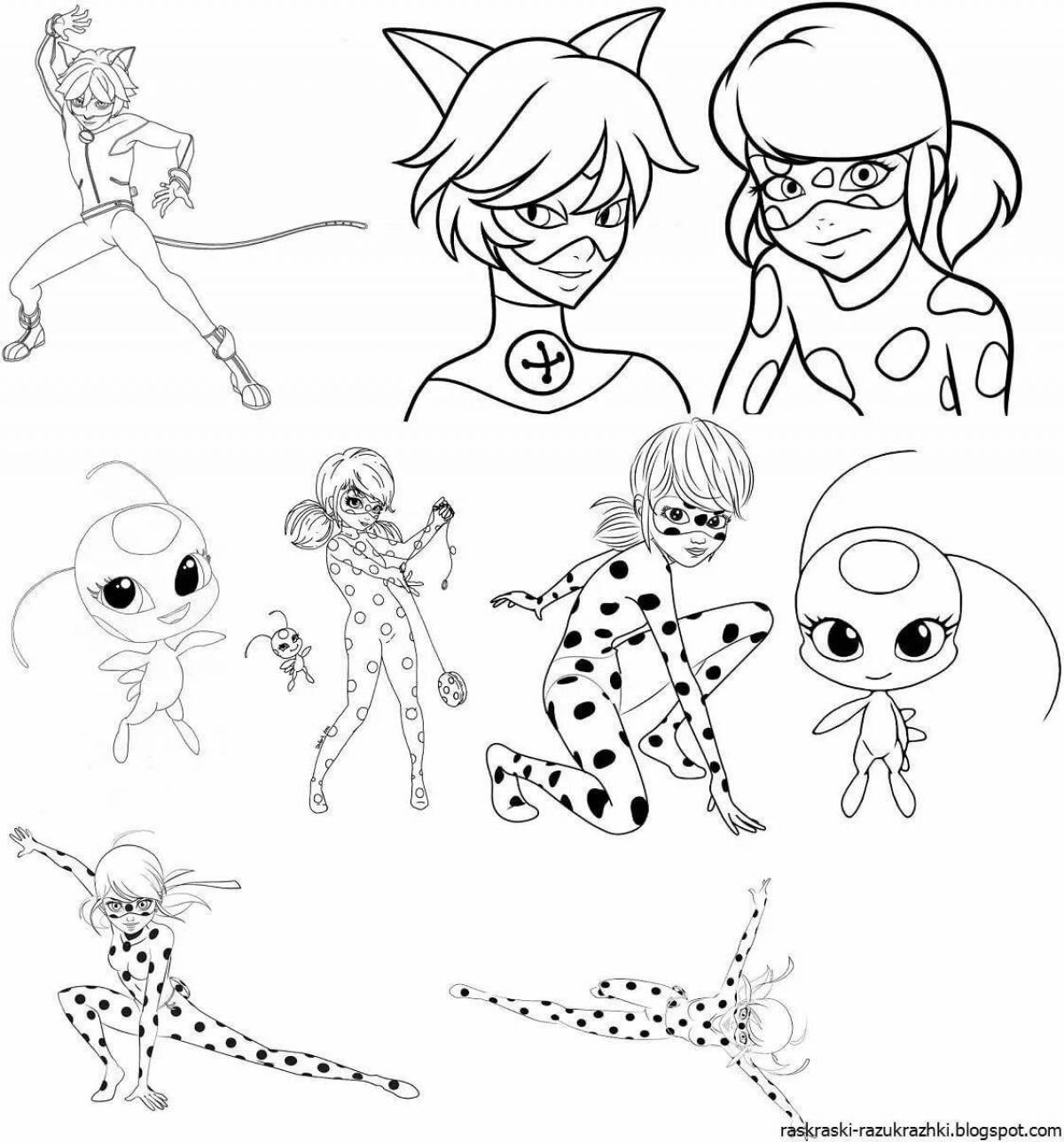 Coloring page sweet ladybug