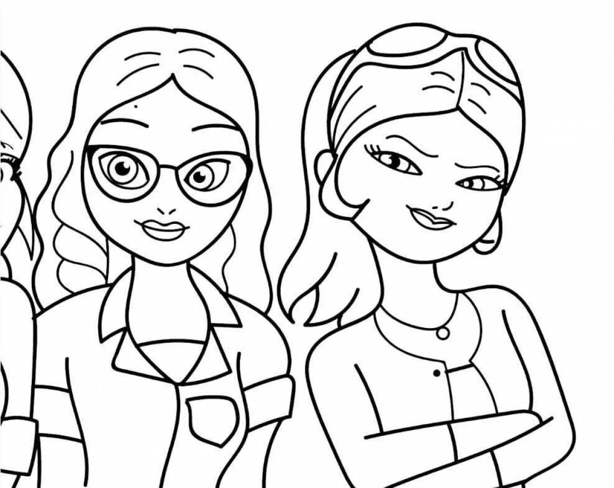 Coloring page magical ladybugs