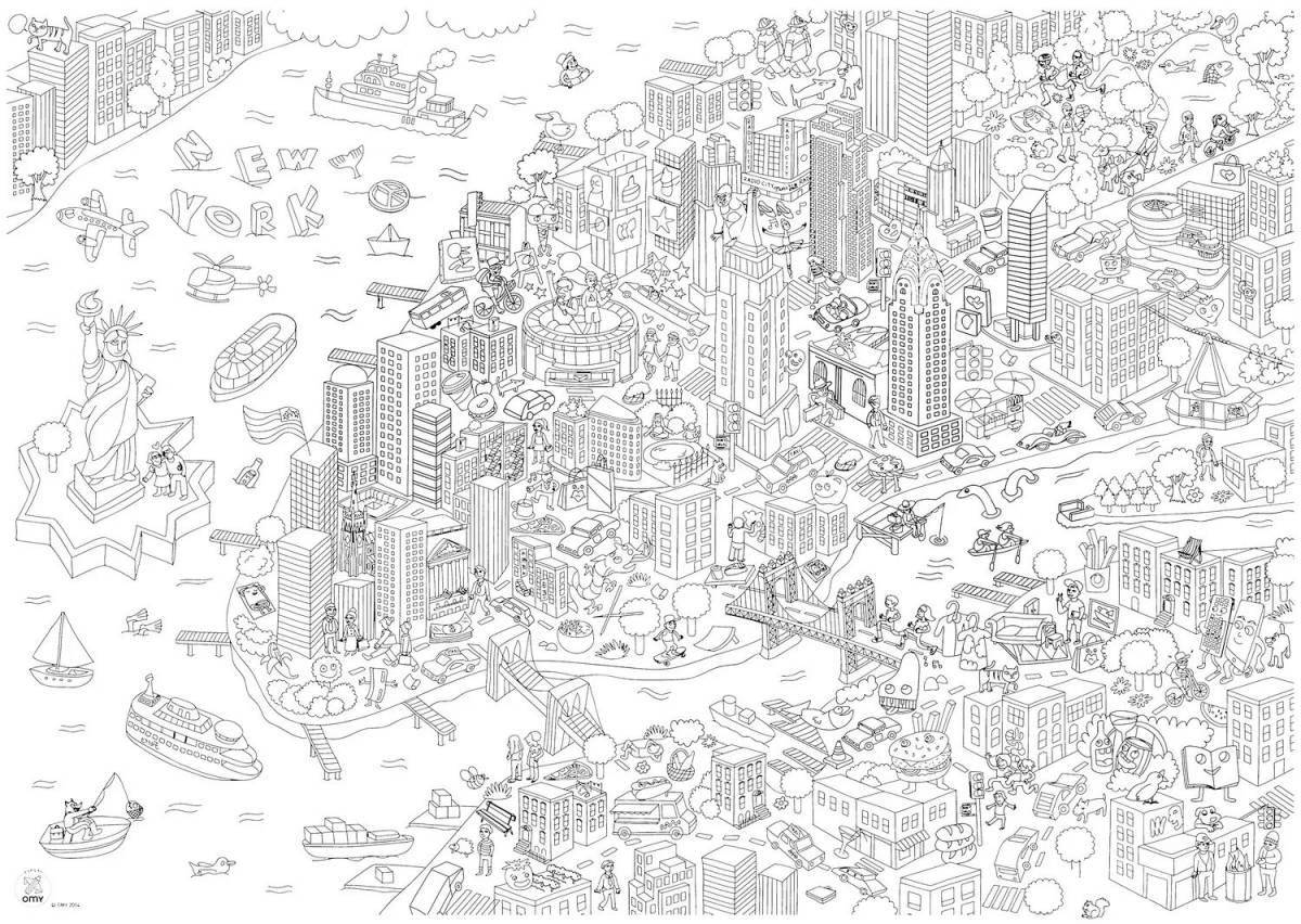 Fun partly large coloring book