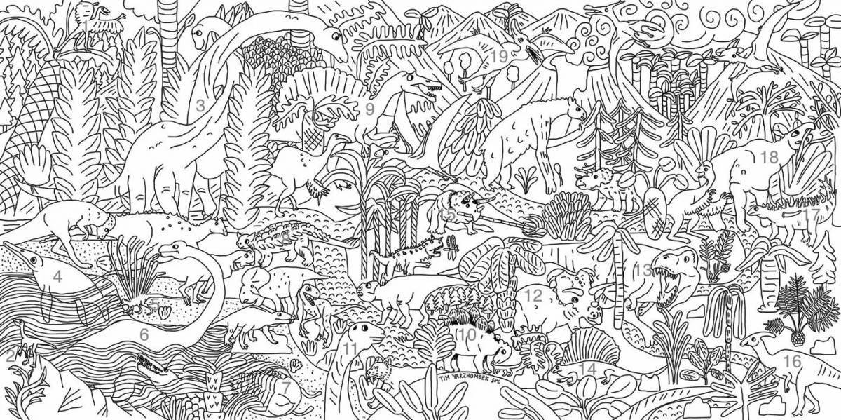 Color-filled partly large coloring book