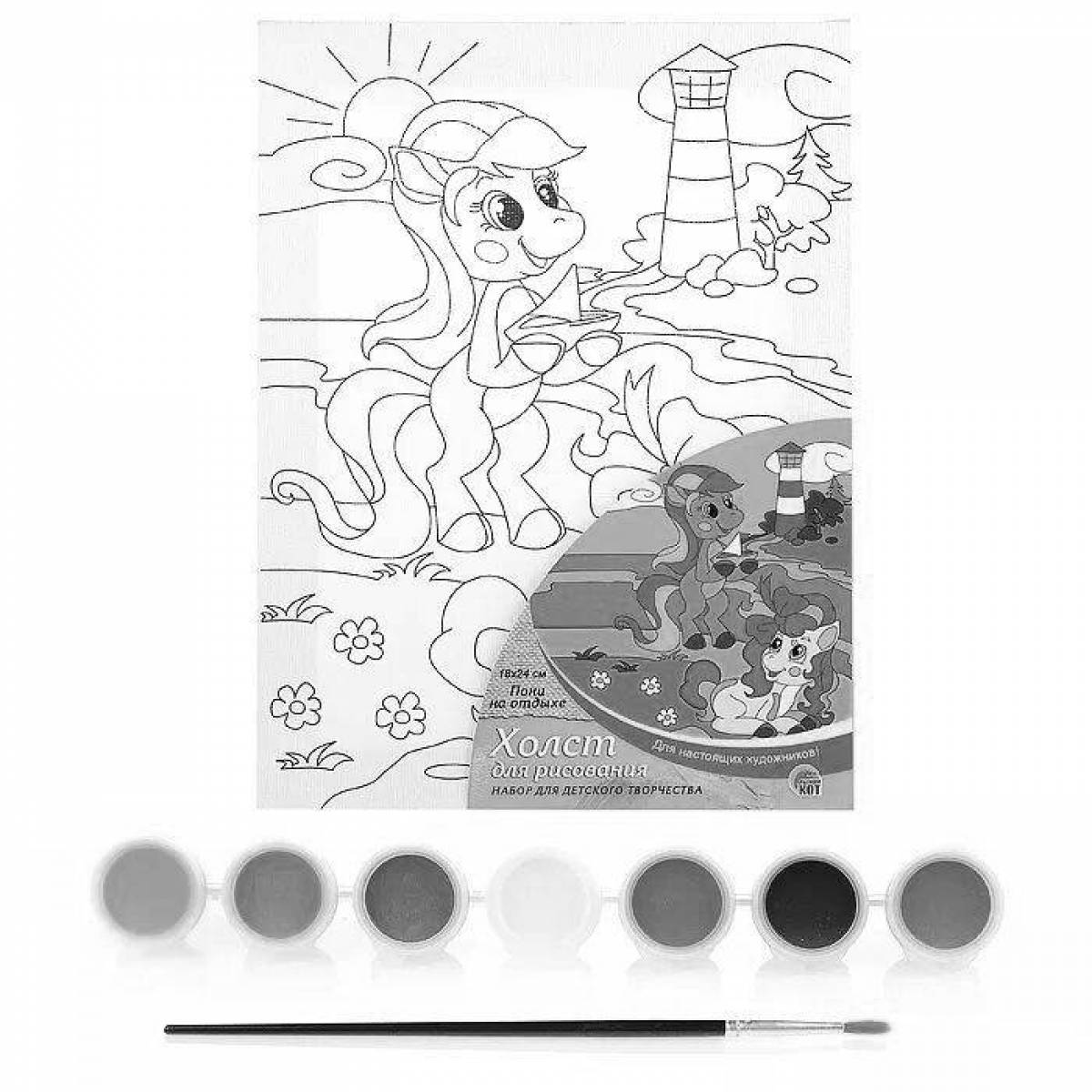 Cute red cat coloring by numbers