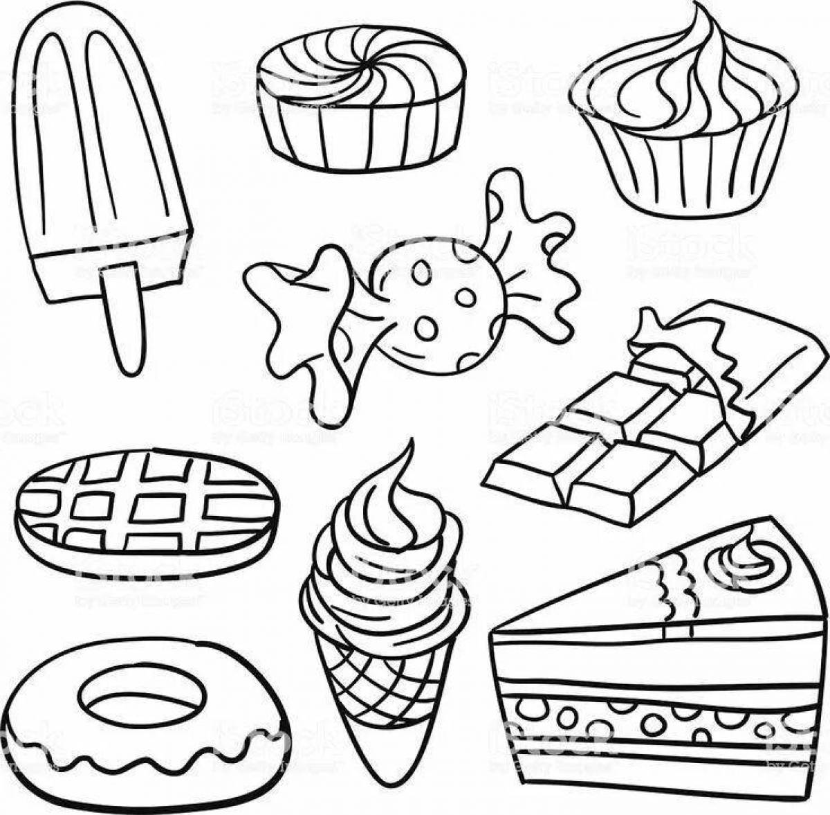 Fabulous confectionery coloring pages for kids