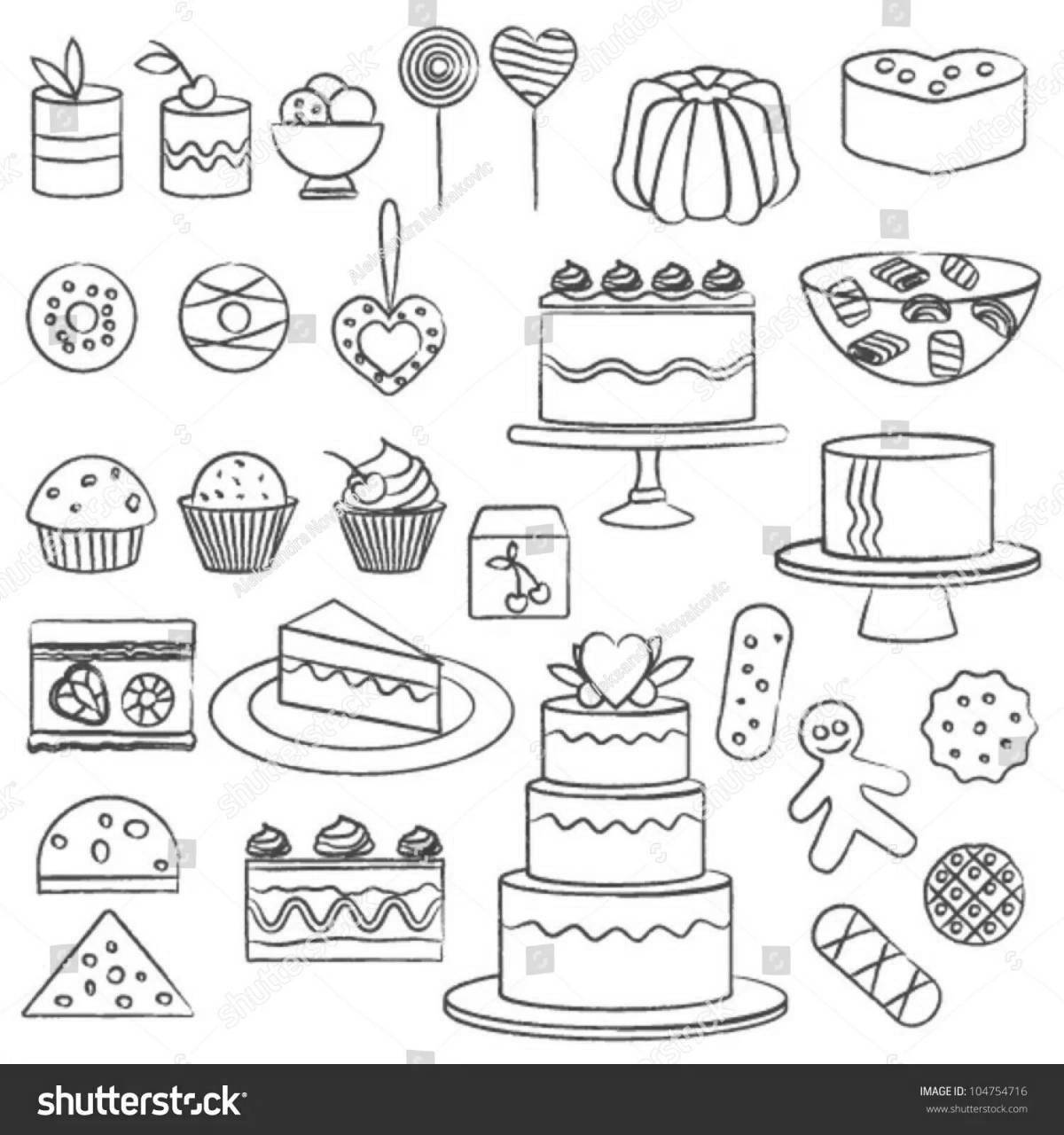 Wonderful confectionery coloring book for kids