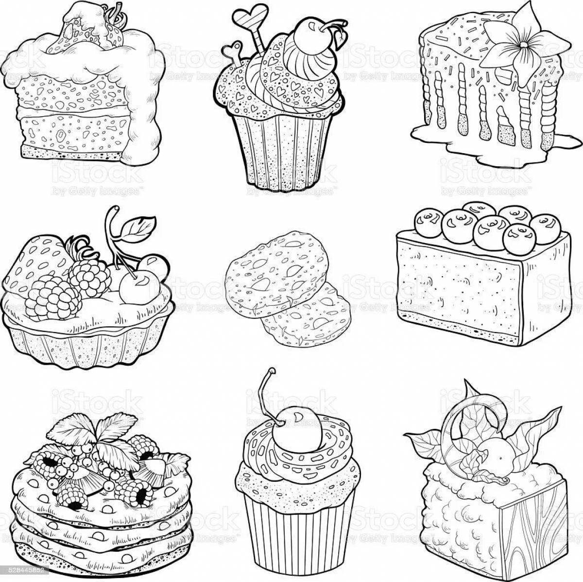 Exquisite confectionery coloring book for babies