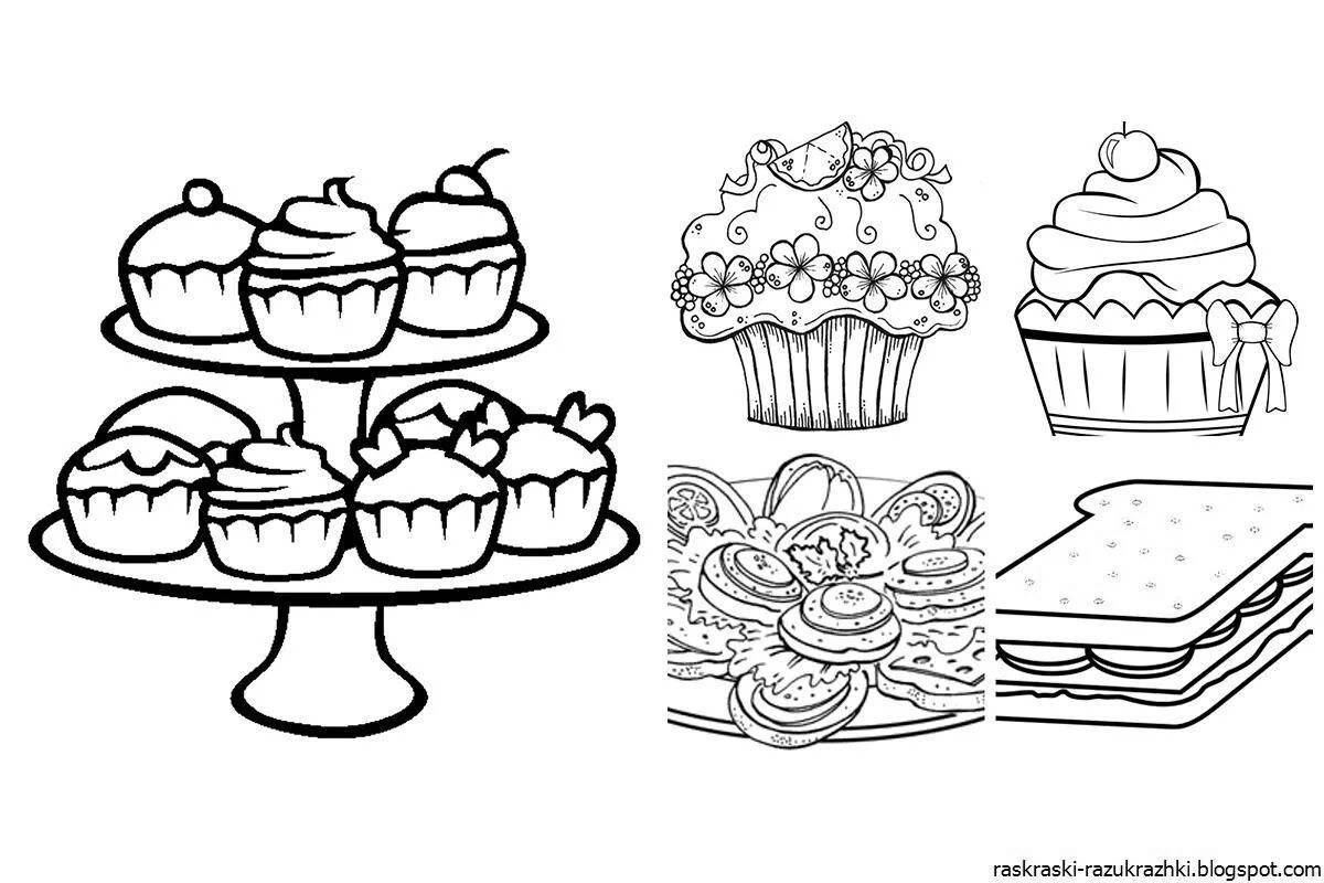 Fun confectionery coloring book for kids