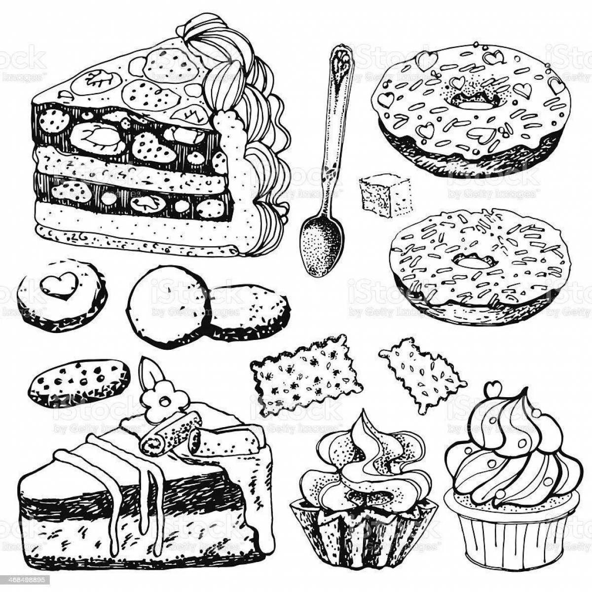 Great confectionery coloring book for kids