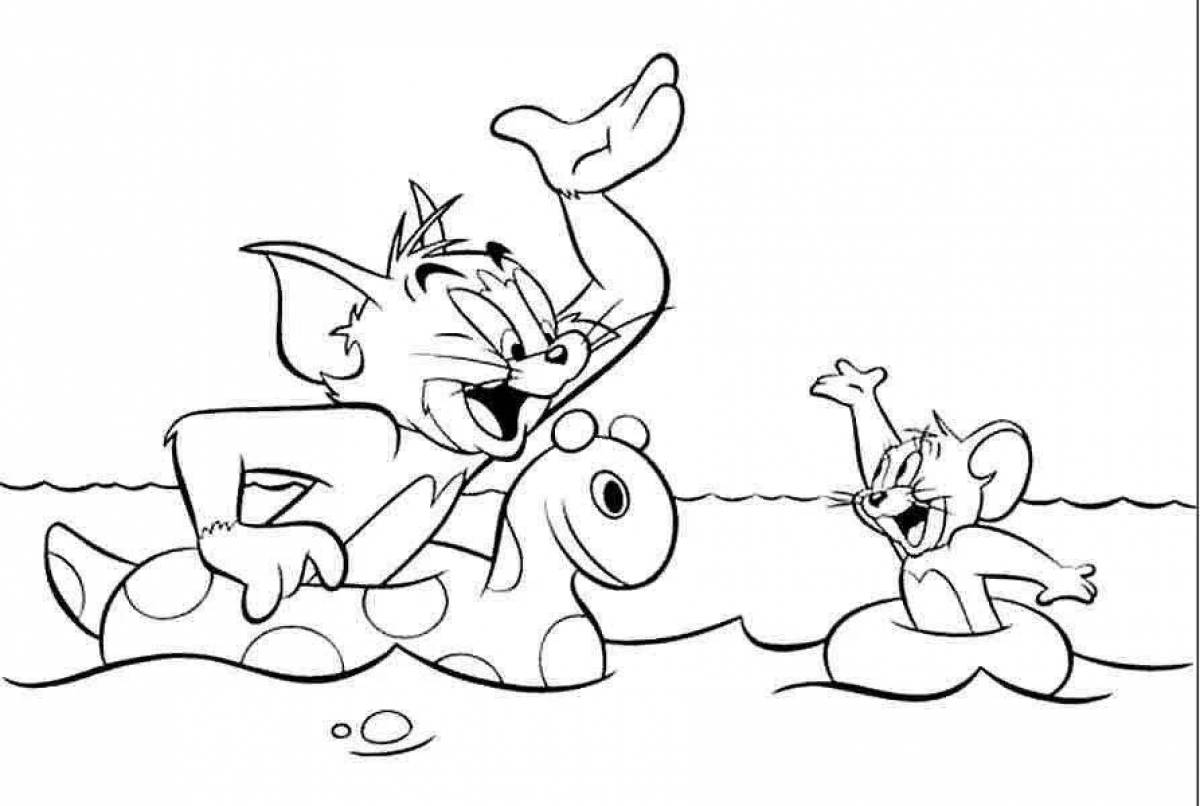 Joyful tom and jerry coloring game