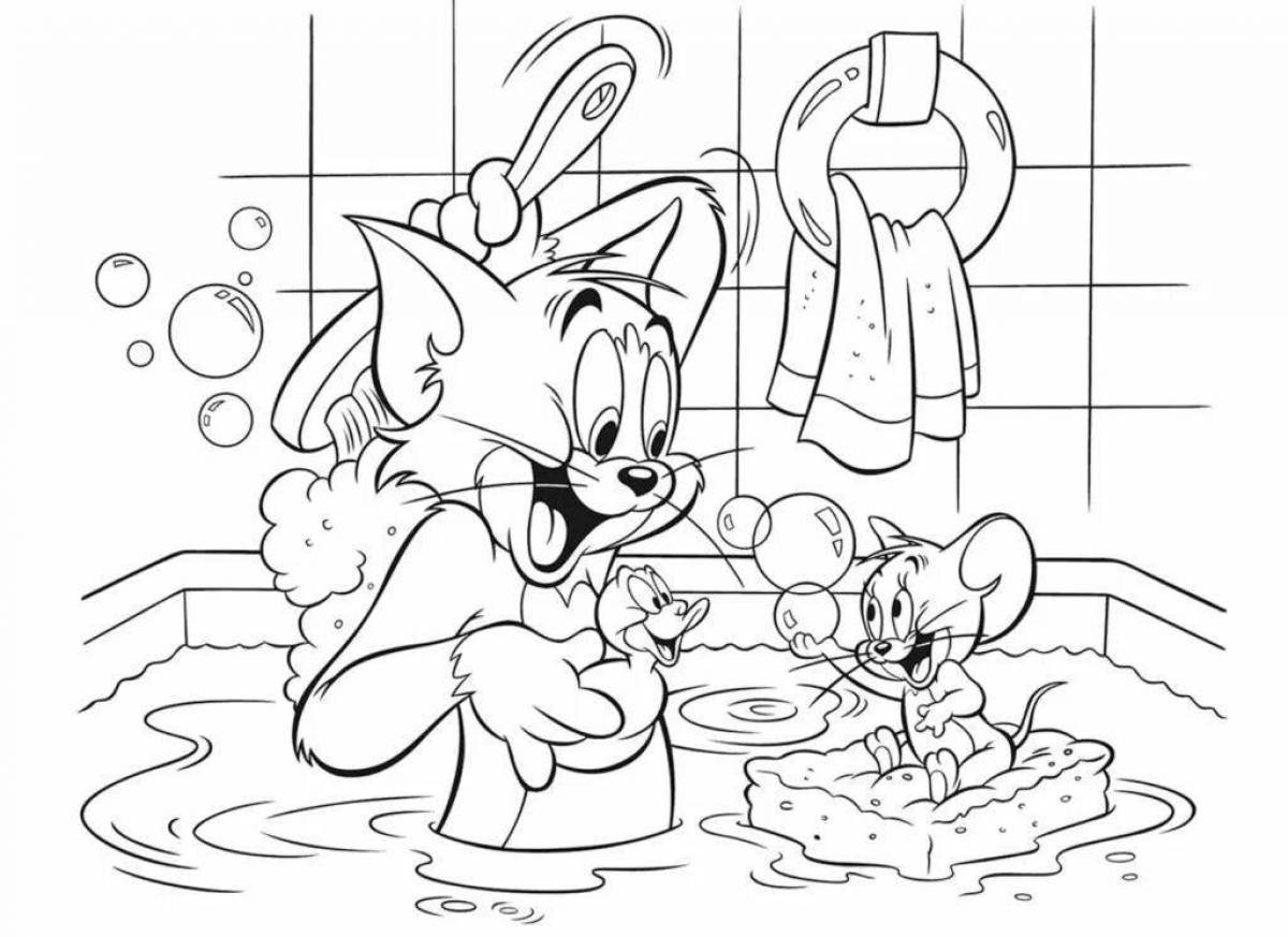 Color-frenzy tom and jerry game coloring page