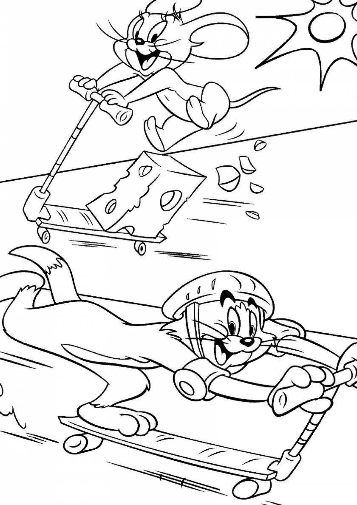 Color-crazy tom and jerry game coloring page
