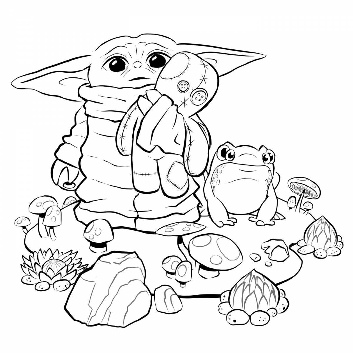 Adorable star wars food coloring page