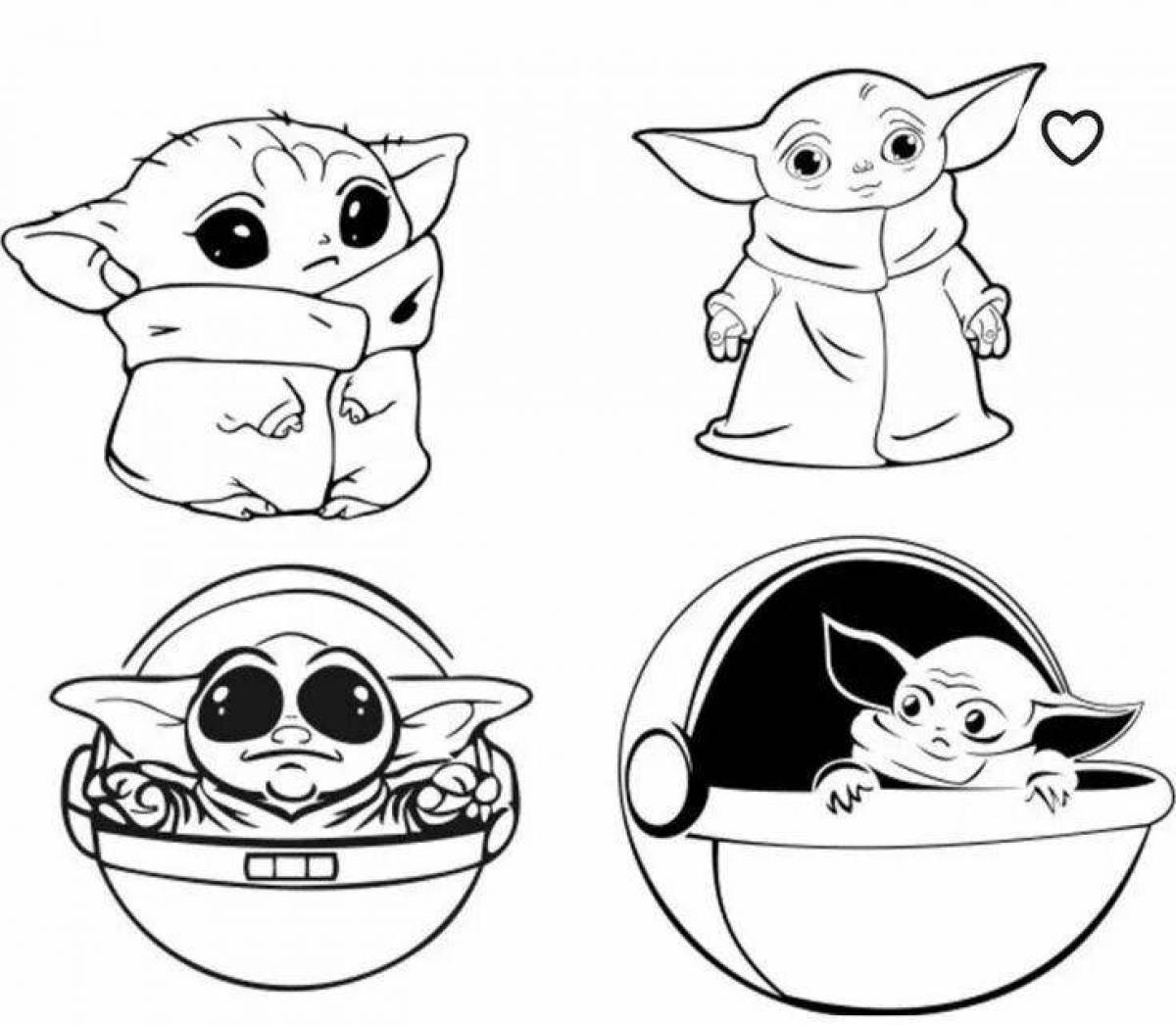 Adorable star wars food coloring page