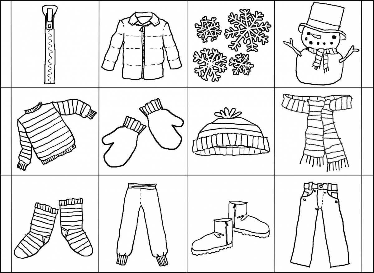 Coloured shimmering winter clothes for preschoolers