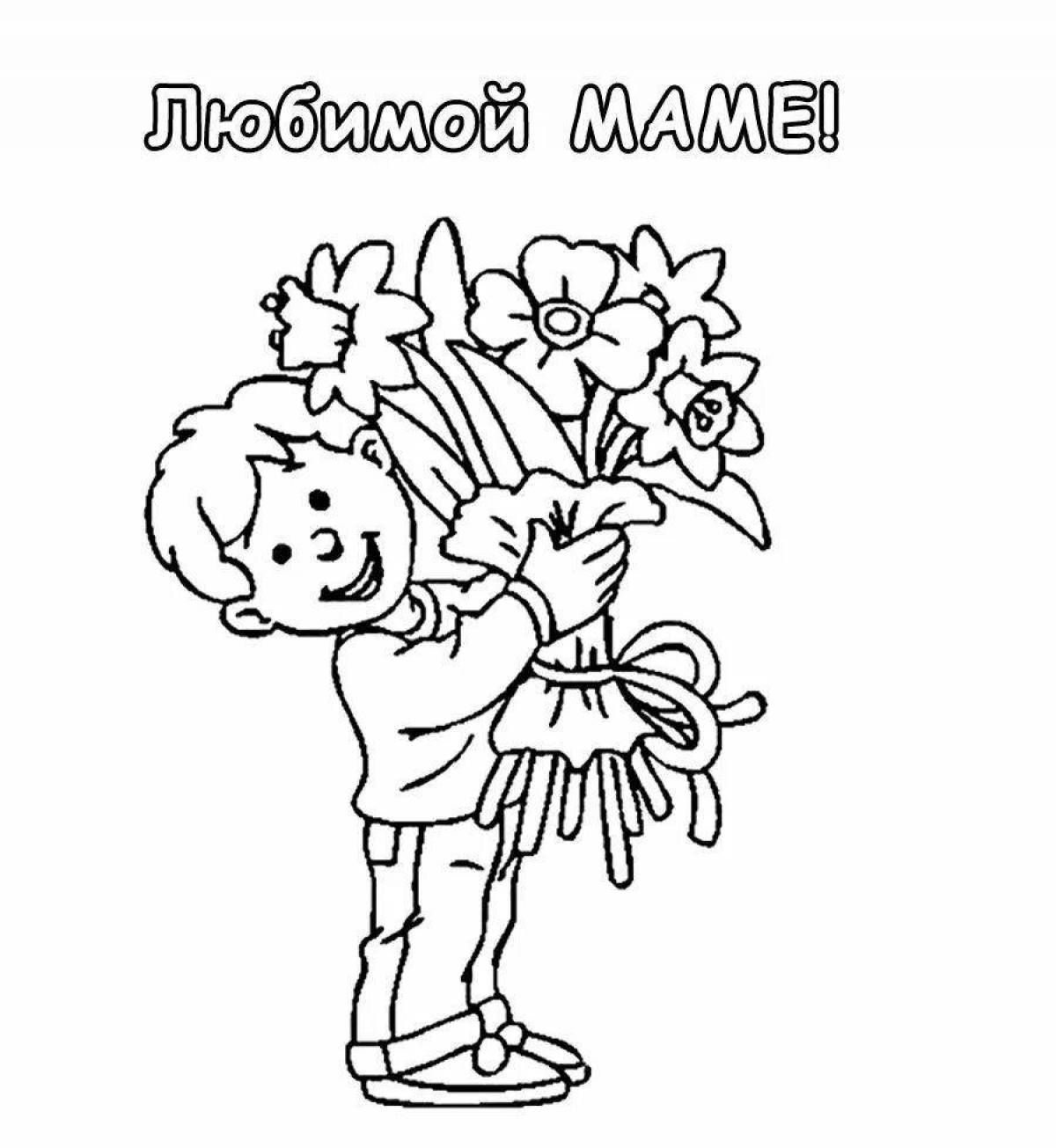 Happy birthday mommy coloring page