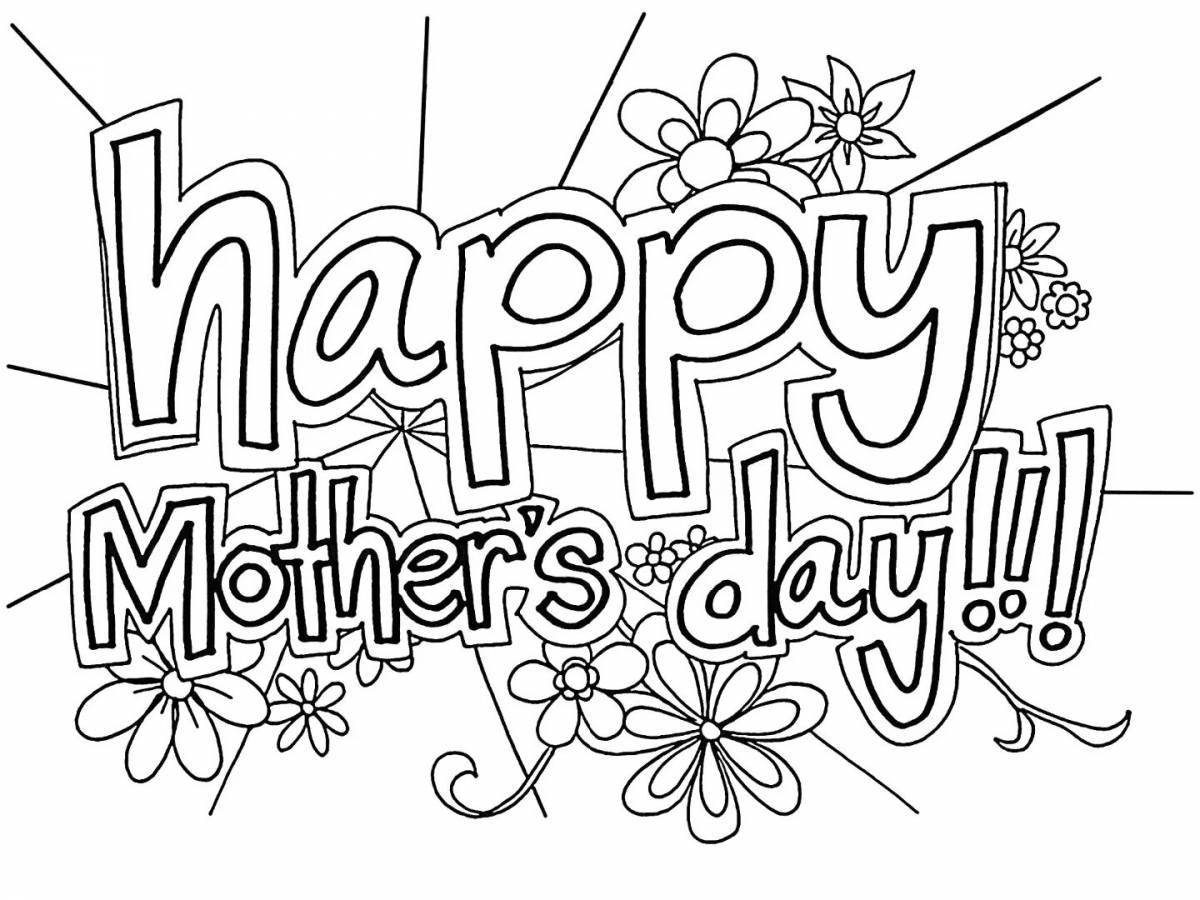 Coloring page exquisite mommy happy birthday