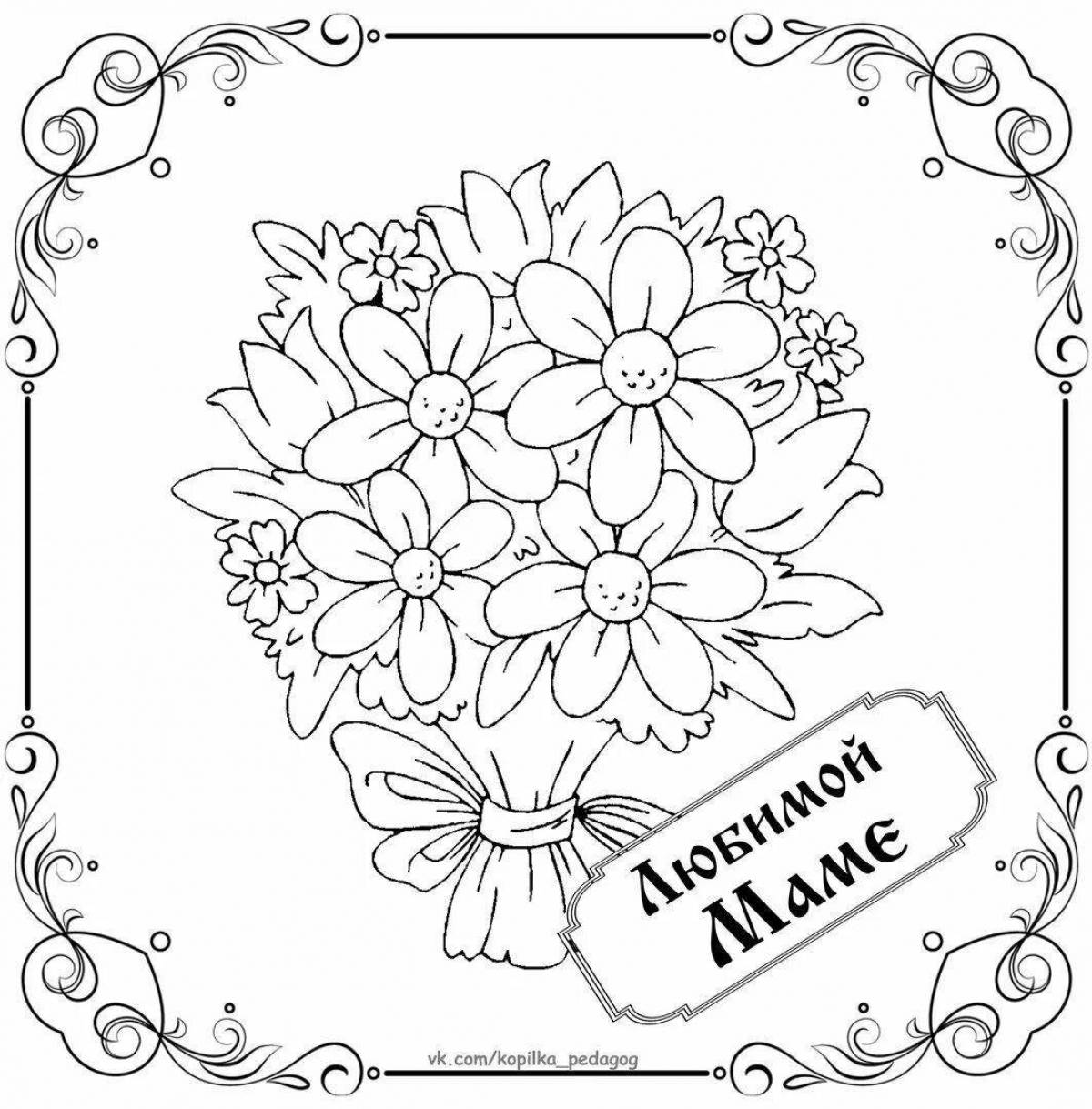 Coloring page jubilant mommy happy birthday