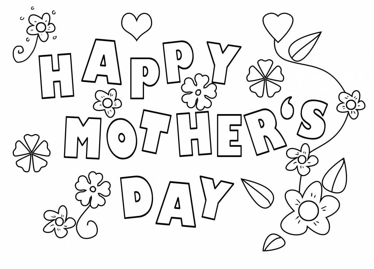 Coloring pages shiny mommy happy birthday