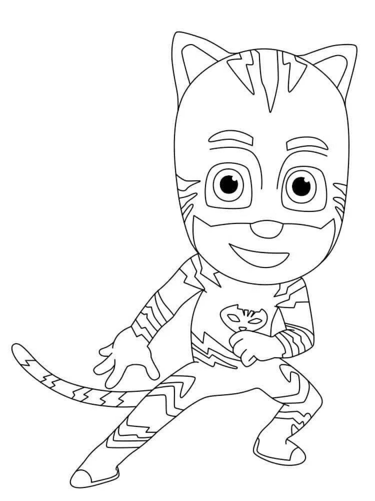 Magical masked heroes coloring page
