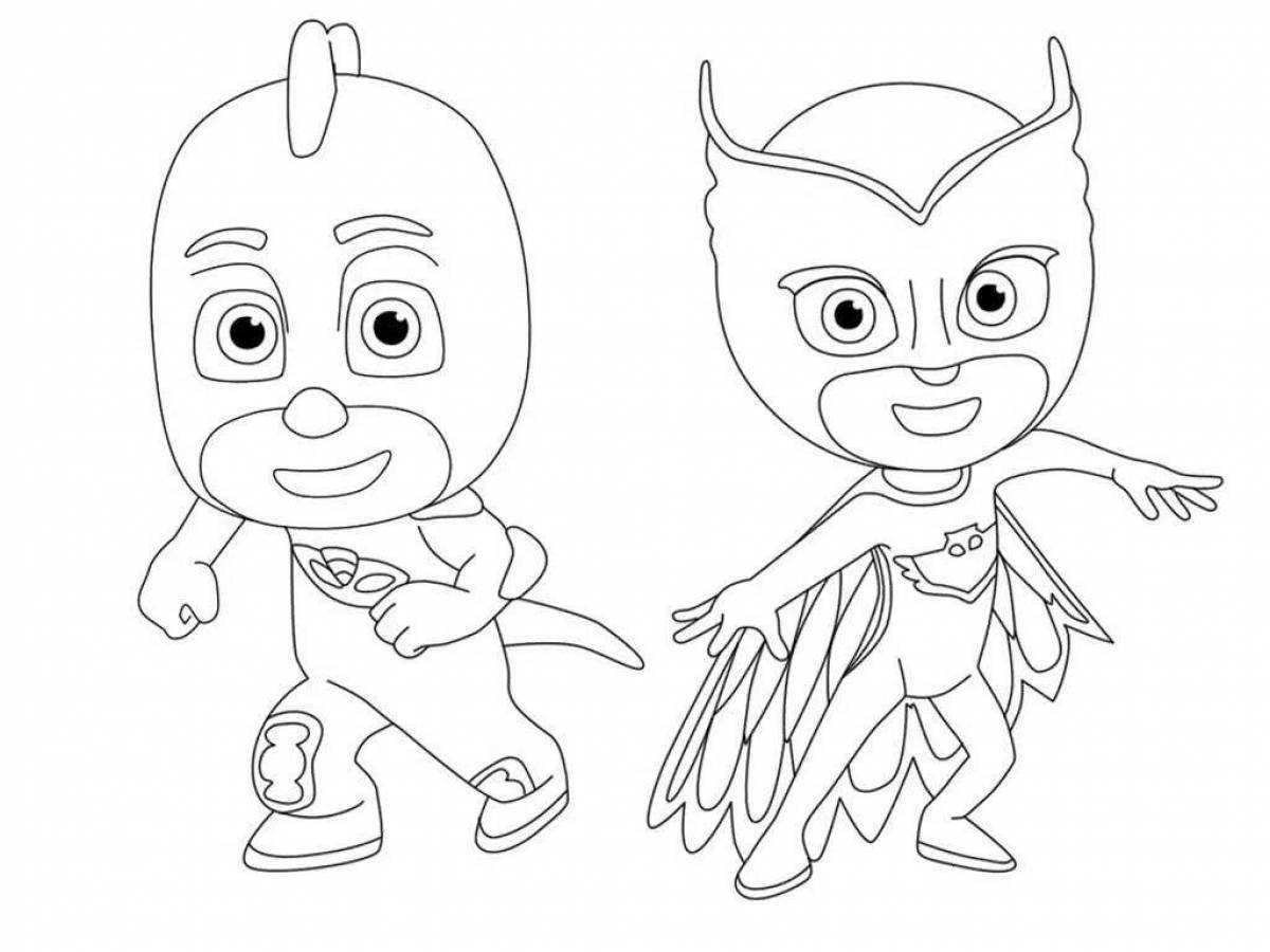 Amazing Masked Heroes coloring page