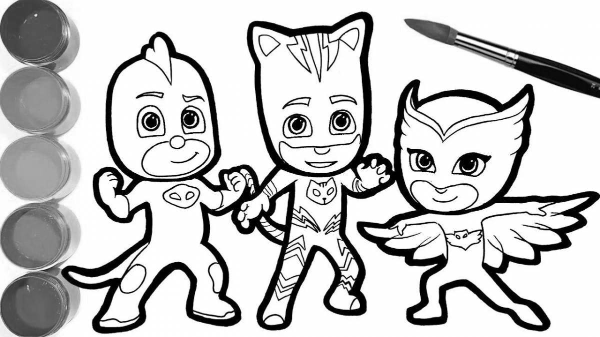 Great masked heroes coloring page