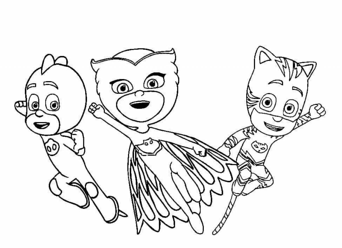 Crazy Masked Heroes coloring page