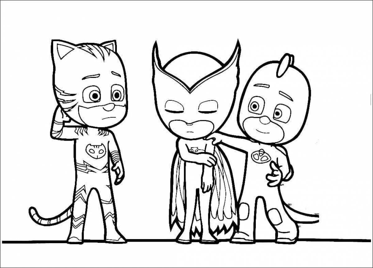 Fearless masked heroes coloring page