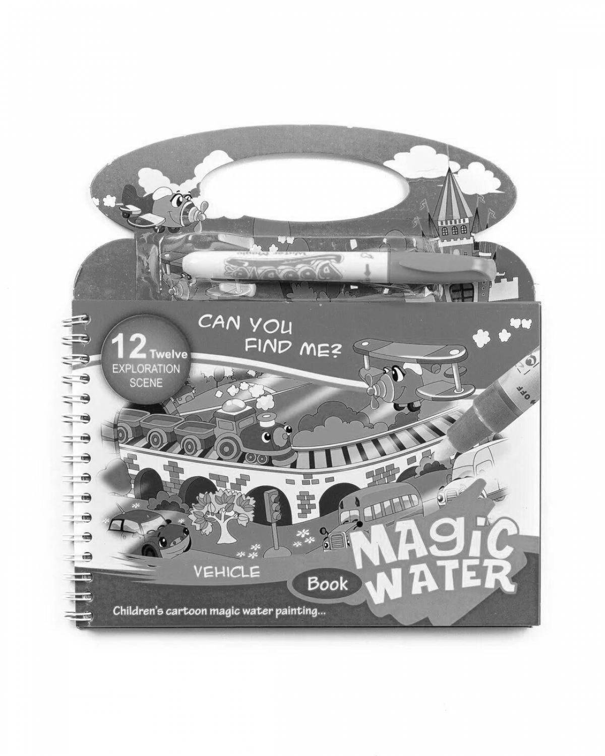 Charming water coloring book with reusable marker
