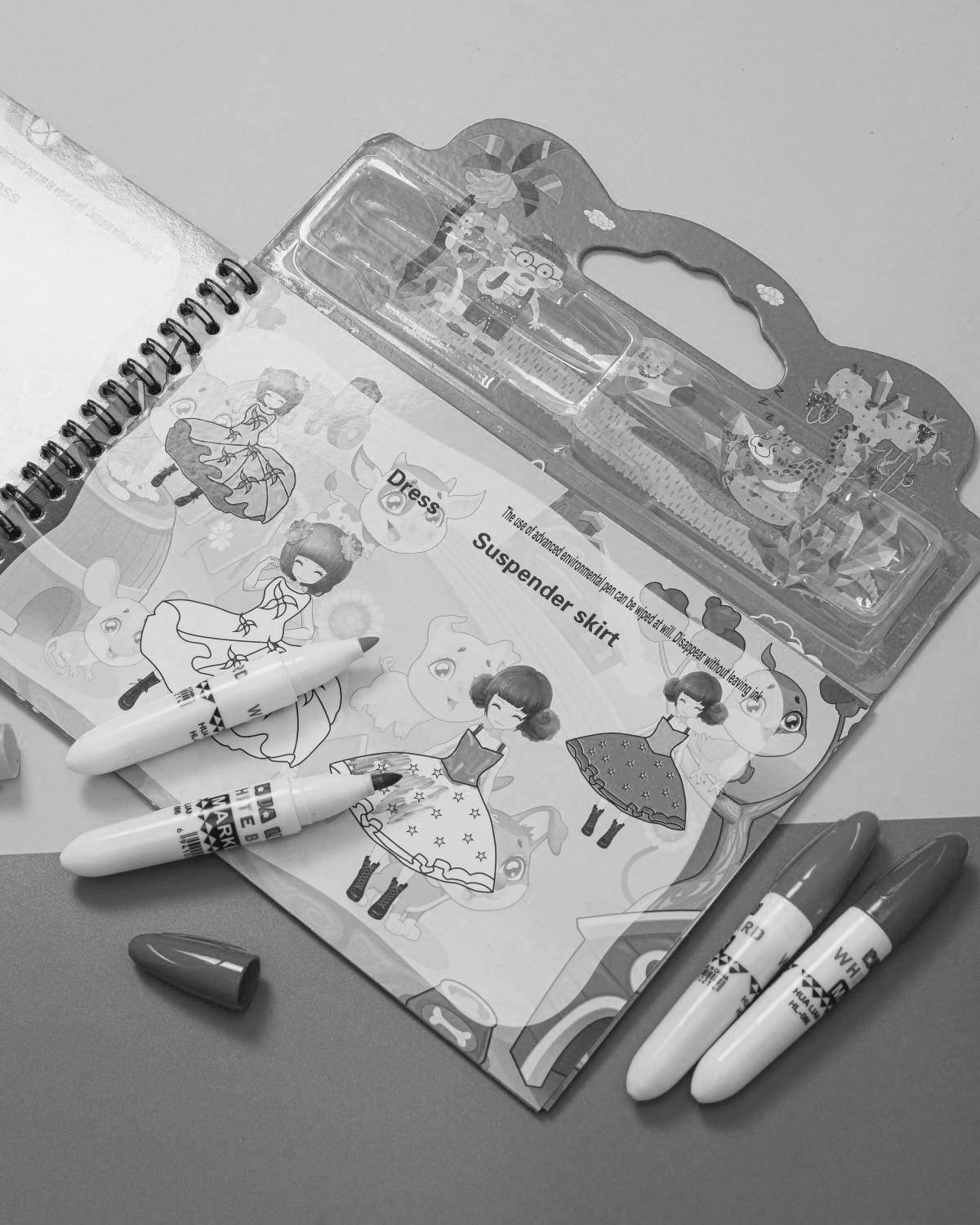 Adorable water coloring book with reusable marker