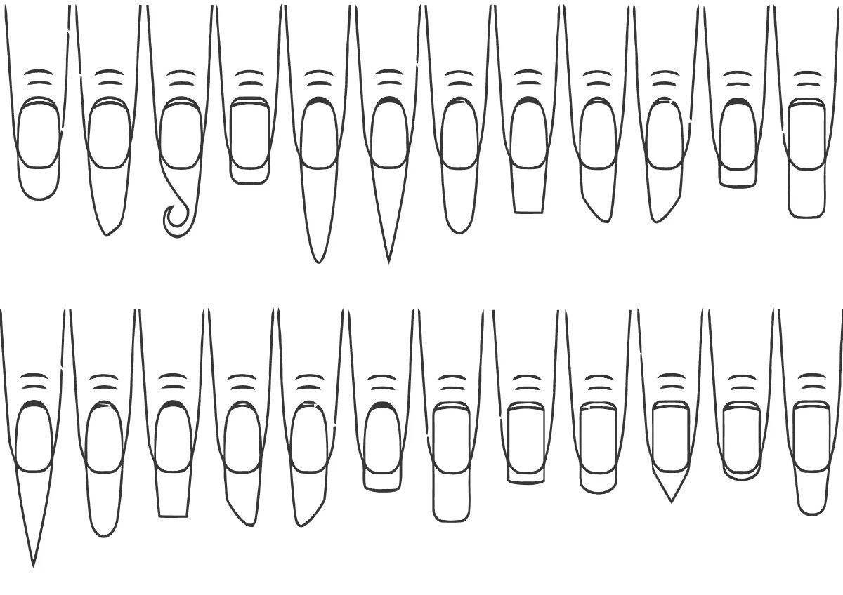 Photo Coloring book graceful hand with long nails