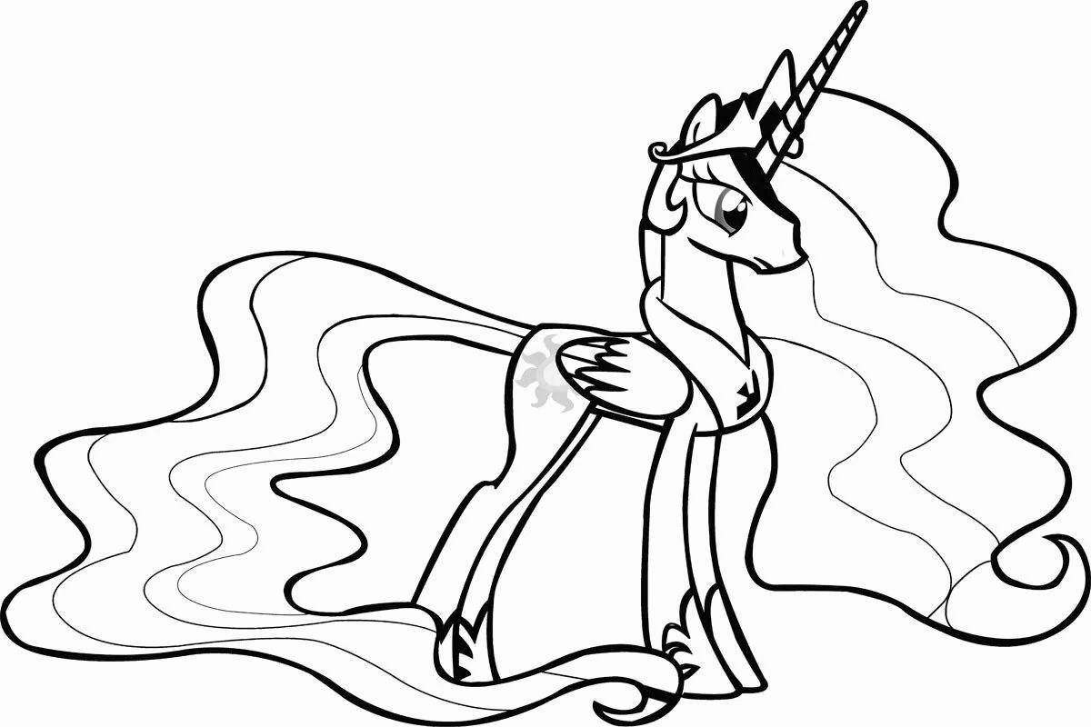 Блестящая раскраска my little pony unicorn