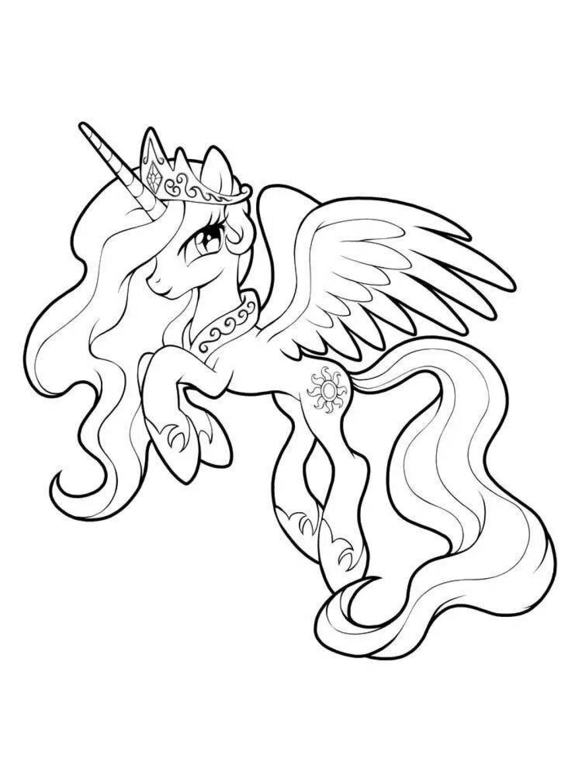 Изящная раскраска my little pony unicorn