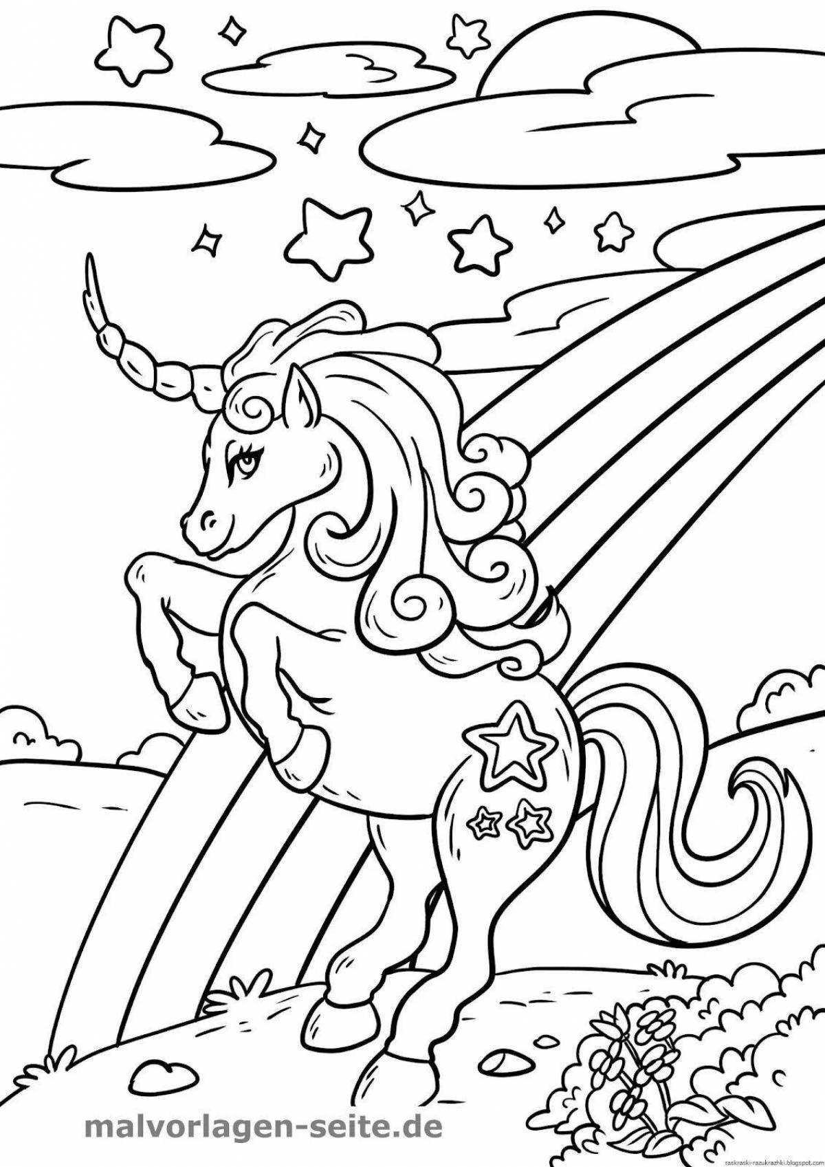 Glitter coloring book for girls 6 years old unicorn