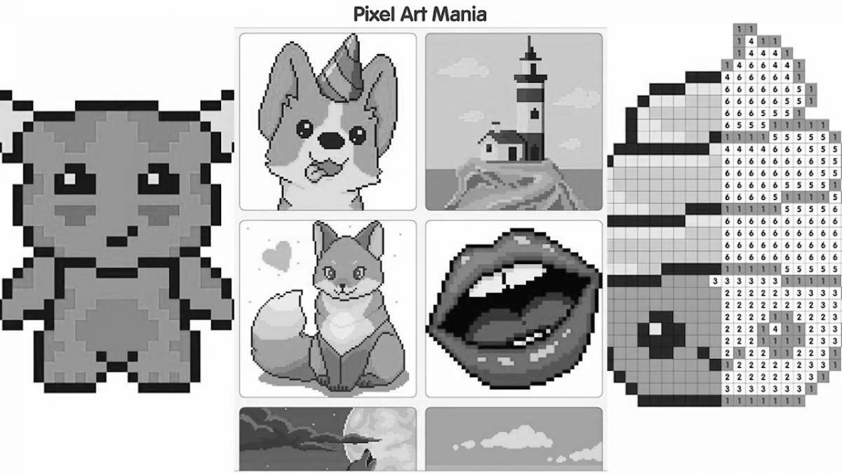 Adorable pixel art by numbers evil