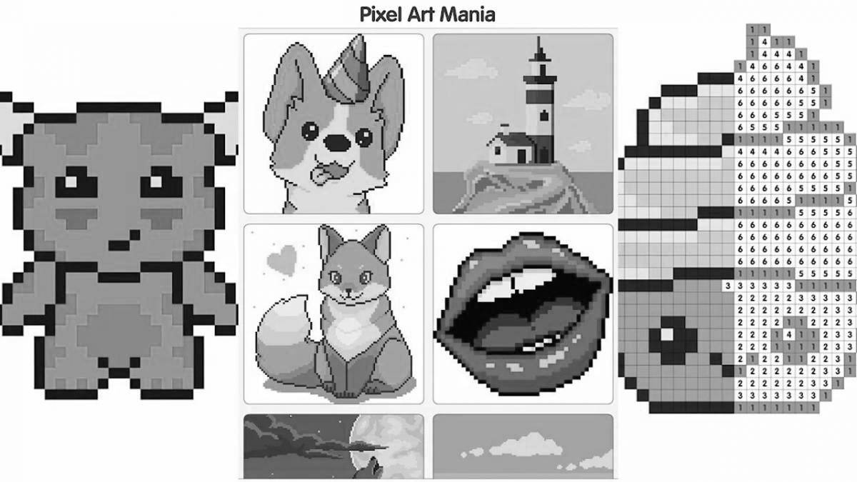 Adorable pixel art by numbers evil