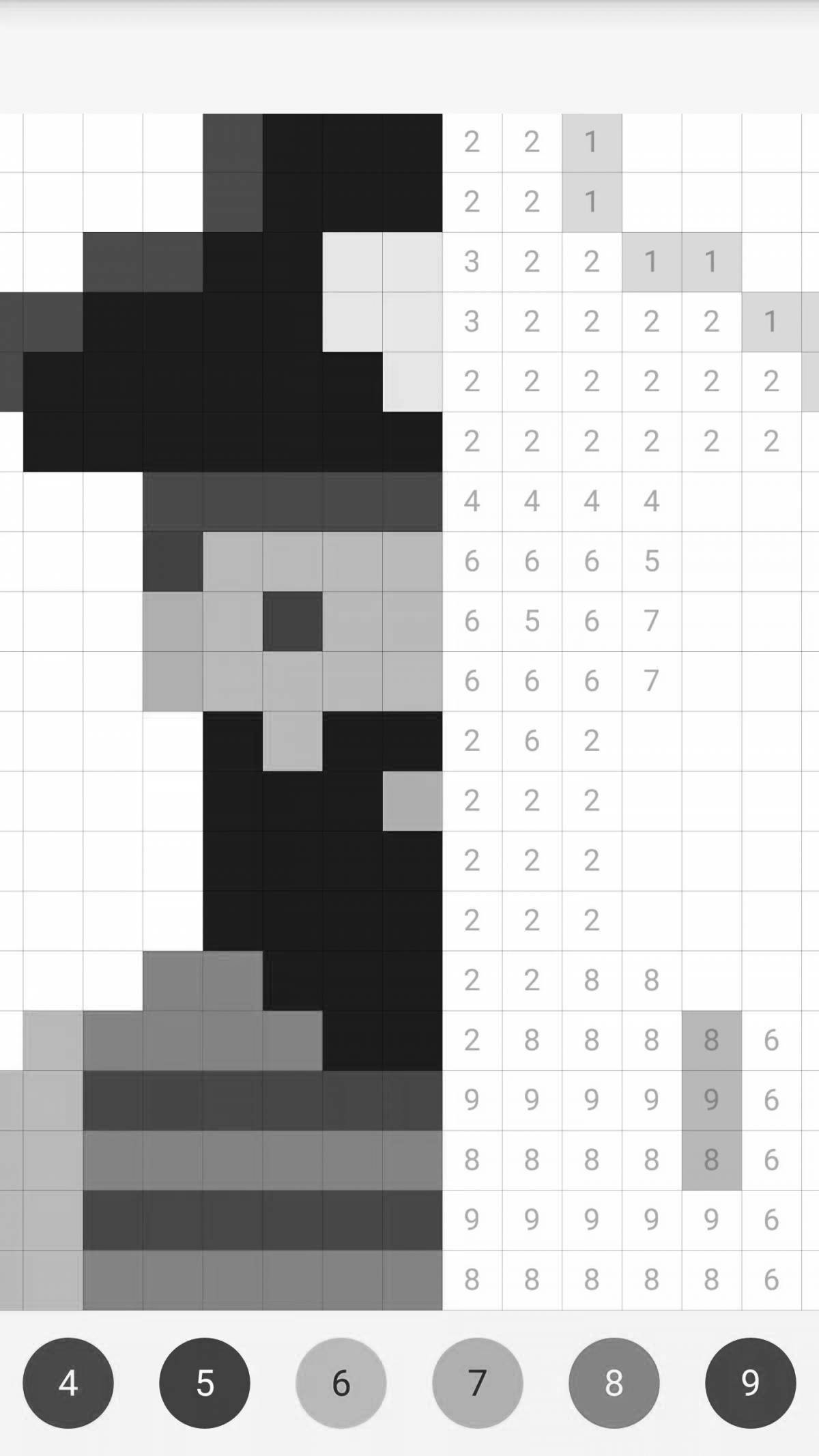 Magic pixel art by numbers evil
