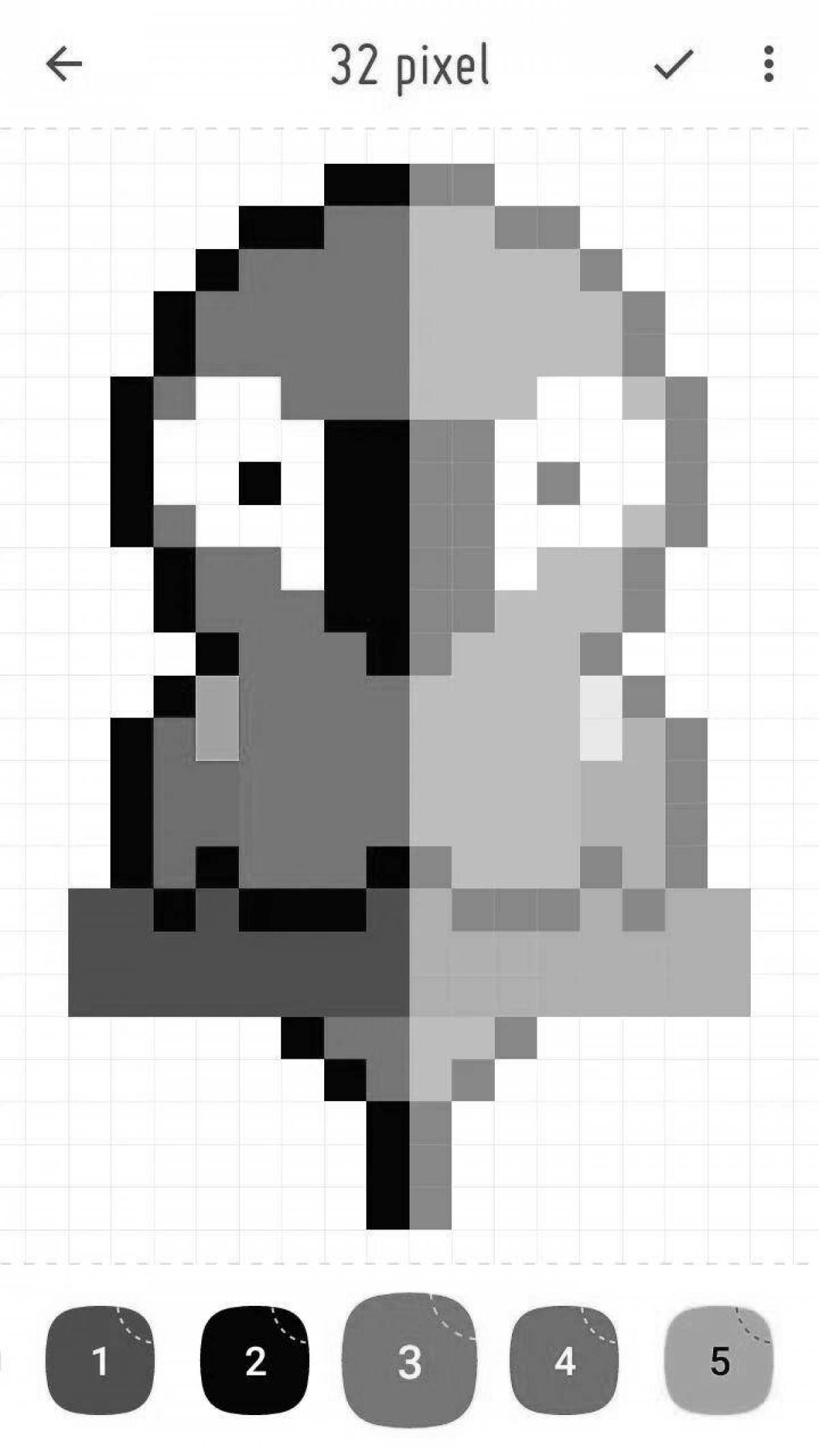 Daring pixel art by numbers evil