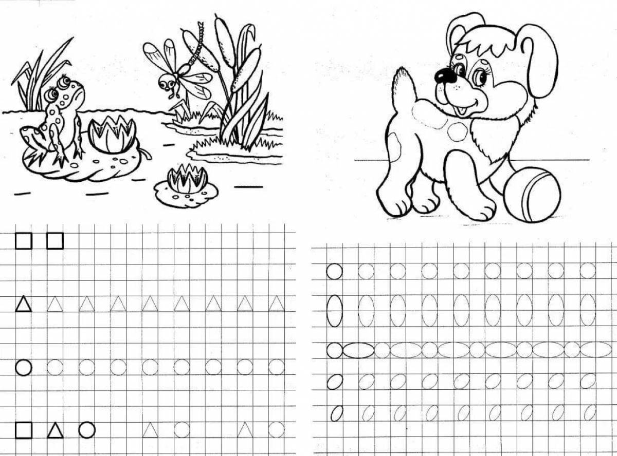 Coloring book for preschoolers getting ready for school