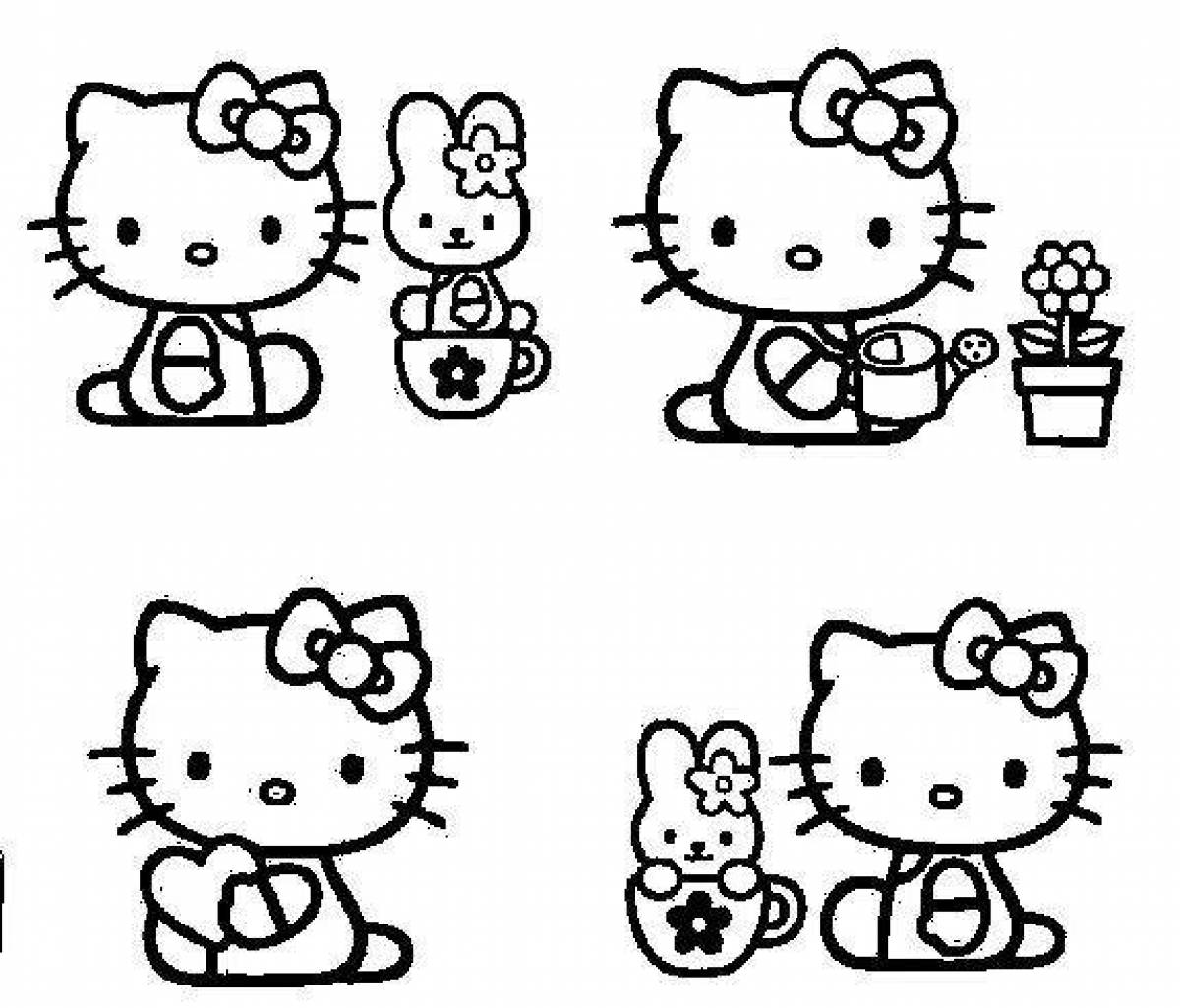 Hello kitty fluffy coloring book