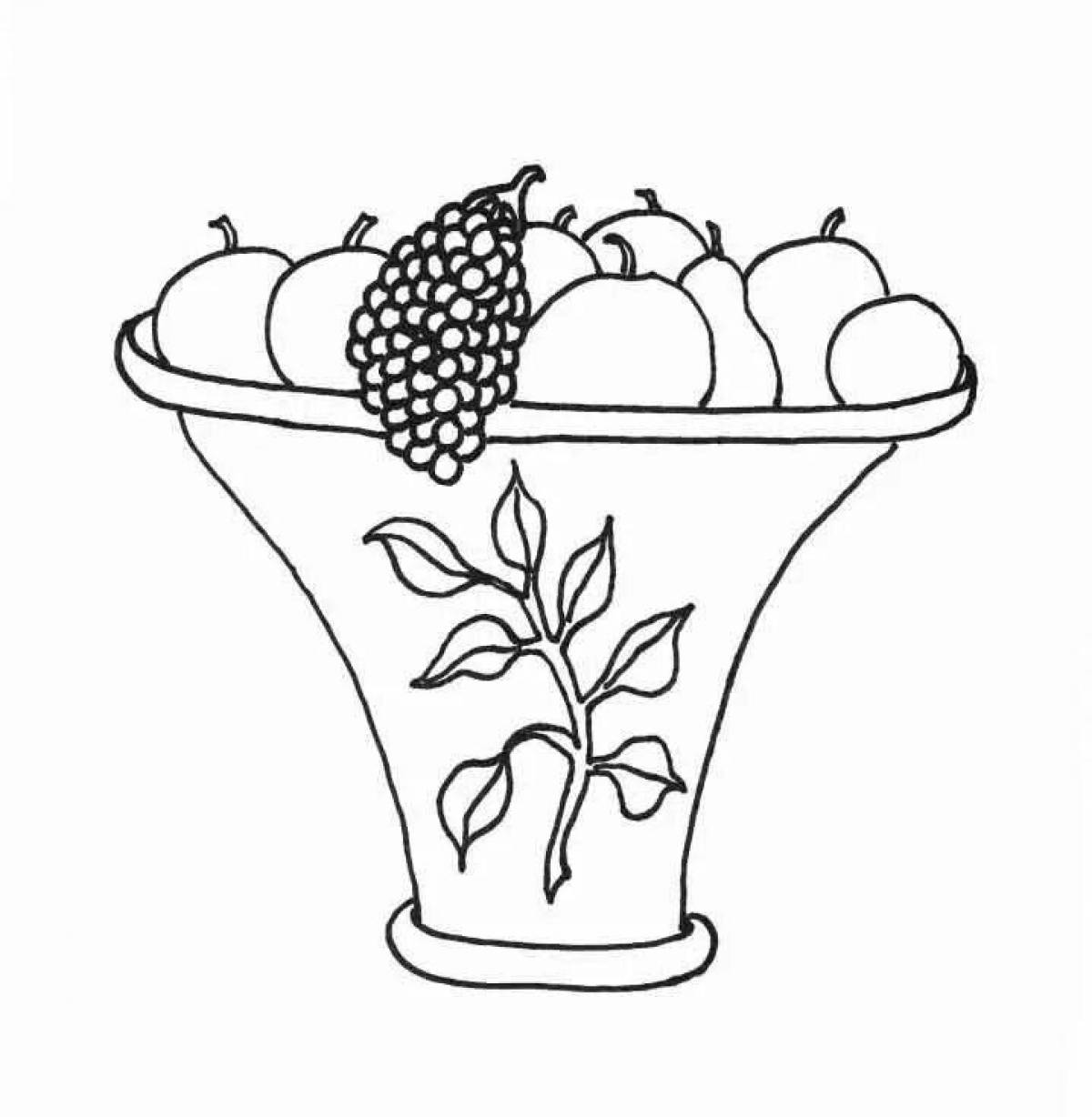 Живой натюрморт с фруктами и вазой