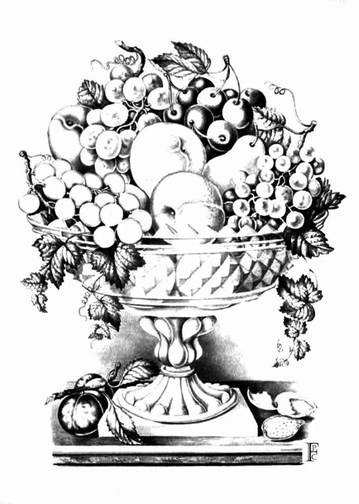 Still life with fruit and vase #3