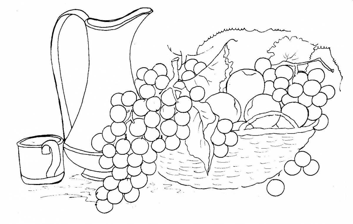 Натюрморт с фруктами и вазой #6