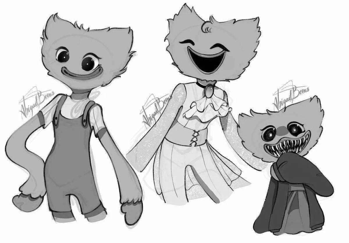 Раскраска Vivacious candy cat из poppy playtime