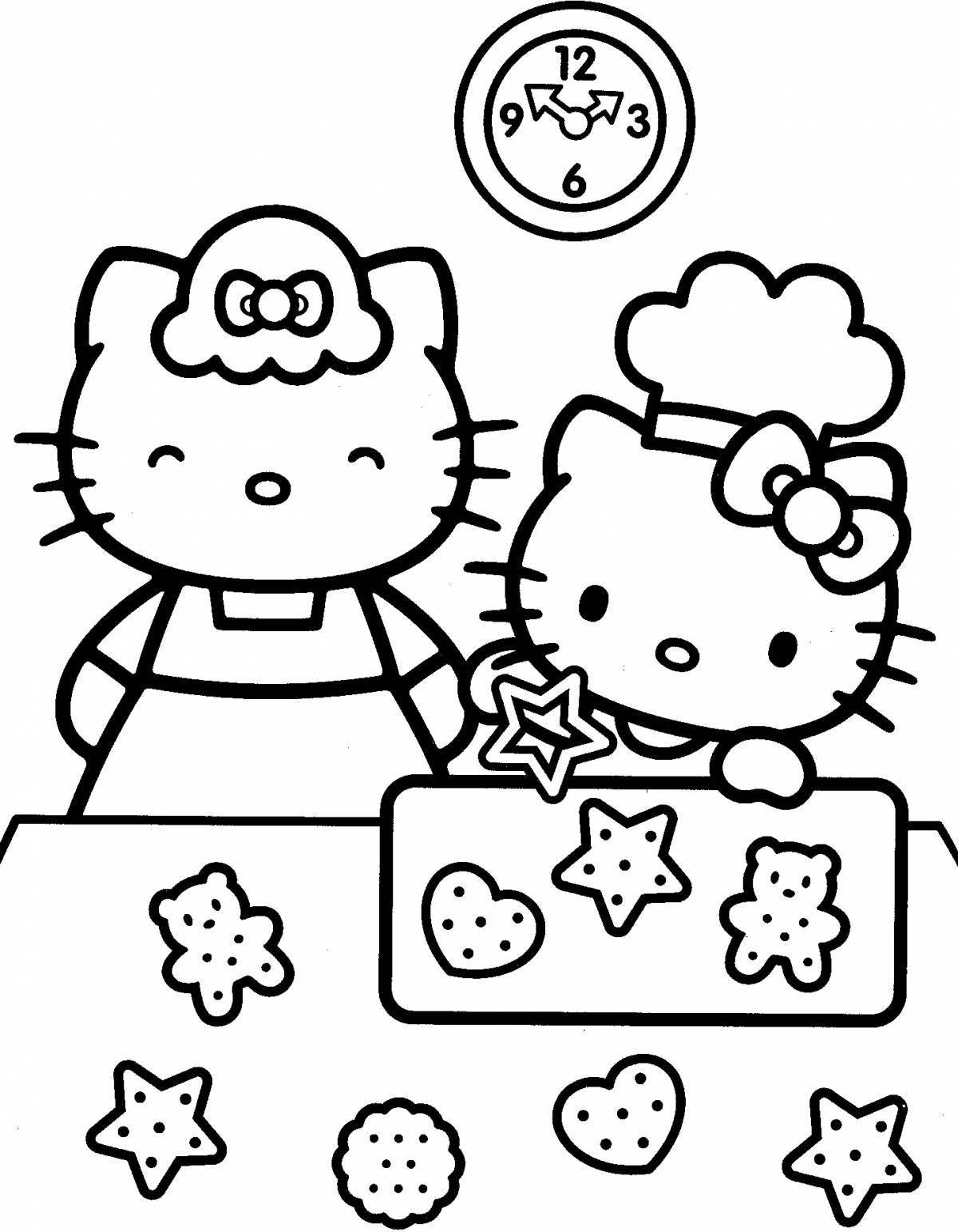 Adorable coloring hello kitty and her friends