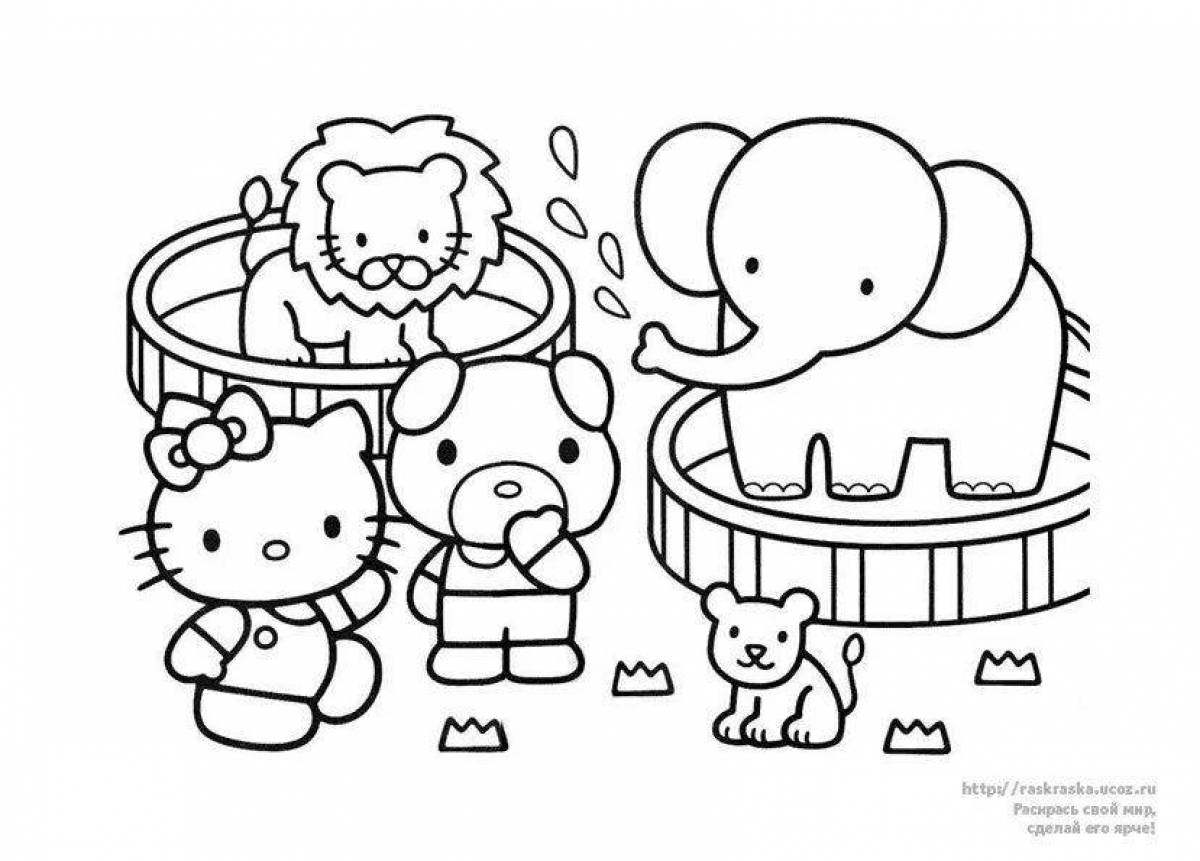 Delightful coloring hello kitty and her friends