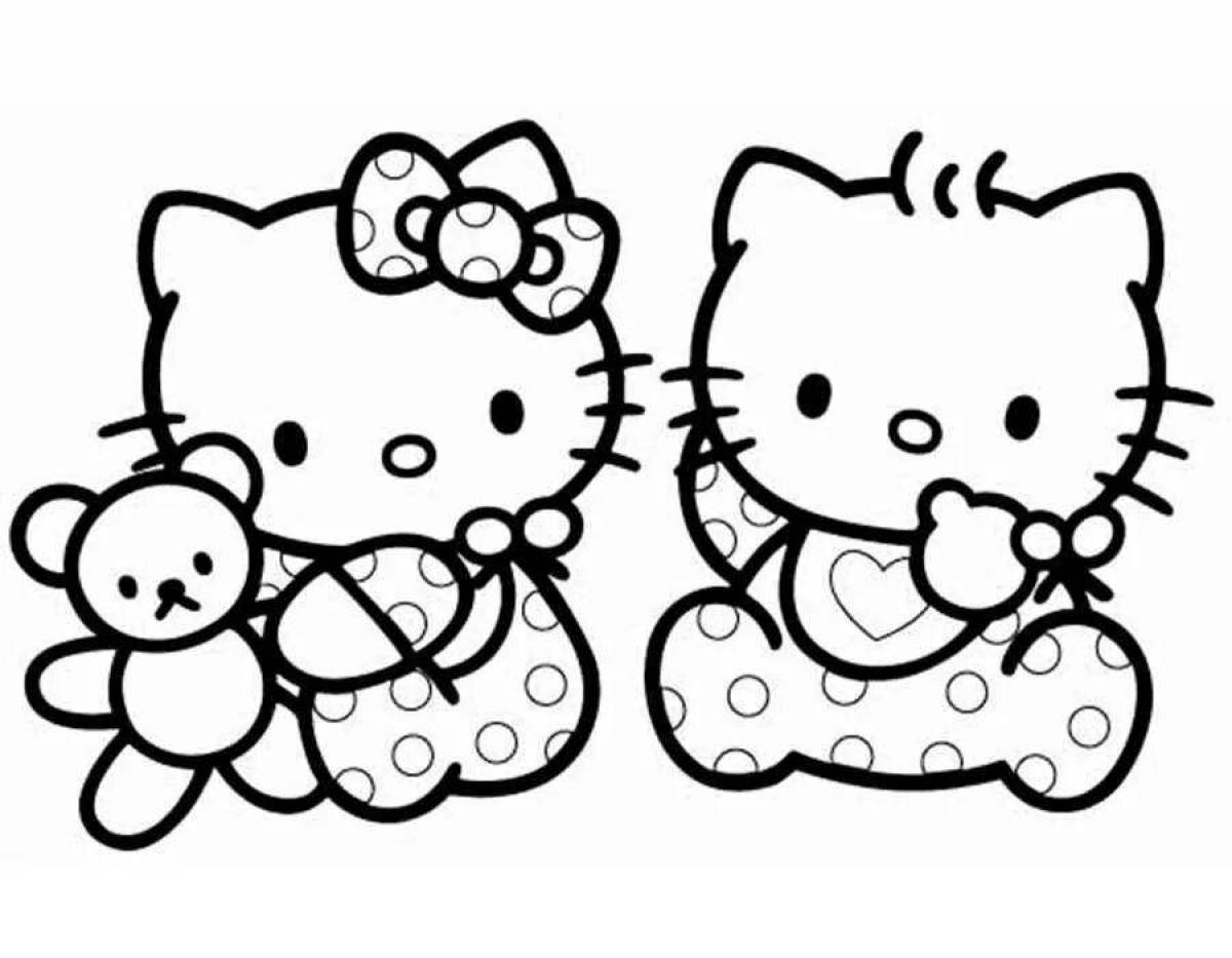 Happy coloring hello kitty and her friends